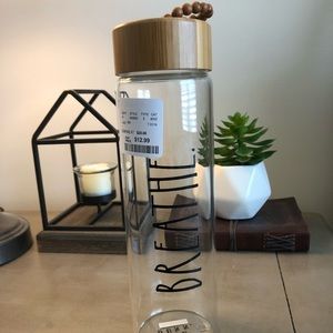 NWT Rae Dunn!! Glass and bamboo tumbler